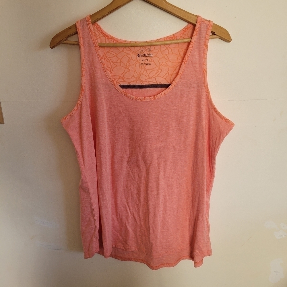 Columbia Tank Top Semi Sheer Lightweight Pink XL Extra Large